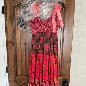 Free People Red and White Maxi Dress